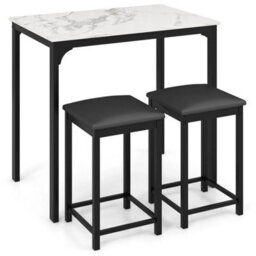 3-Piece Bar Table Set W/1 Table & 2 Upholstered Bar Stools - thumbnail 6