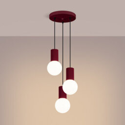 Luminosa Lighting Luminosa Halo Cluster Pendant Ceiling Light Burgundy 3X G9 - thumbnail 2