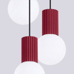 Luminosa Lighting Luminosa Halo Cluster Pendant Ceiling Light Burgundy 3X G9 - thumbnail 4