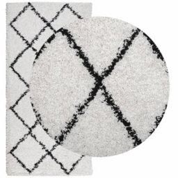 Walplus Shaggy Rug Pamplona High Pile Modern Cream And Black 100X200 Cm - thumbnail 3