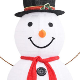 Berkfield Decorative Christmas Snowman Figure Led Luxury Fabric 180Cm - thumbnail 6