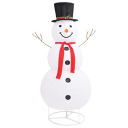 Berkfield Decorative Christmas Snowman Figure Led Luxury Fabric 180Cm - thumbnail 5