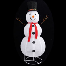 Berkfield Decorative Christmas Snowman Figure Led Luxury Fabric 180Cm - thumbnail 4