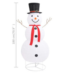 Berkfield Decorative Christmas Snowman Figure Led Luxury Fabric 180Cm - thumbnail 8