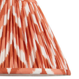 Loops Elegant Set Of 2 Handcrafted 30Cm Tapered Cylinder Lamp Shades In Vibrant Apricot Orange - thumbnail 3