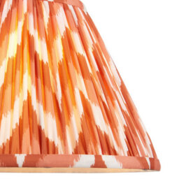 Loops Elegant Set Of 2 Handcrafted 30Cm Tapered Cylinder Lamp Shades In Vibrant Apricot Orange - thumbnail 2
