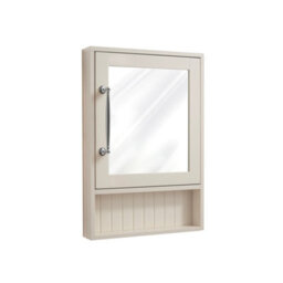 Homestylestore 450 X 650mm Antique White Wall Mounted Corner Mirrored Door Bathroom Cabinet And Chrome T Bar Handle - thumbnail 1