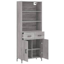 Berkfield Highboard Grey Sonoma 69.5X34X180 Cm Engineered Wood - thumbnail 4