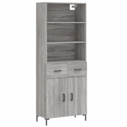 Berkfield Highboard Grey Sonoma 69.5X34X180 Cm Engineered Wood - thumbnail 2