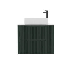 Royal Bathrooms Avenza 800mm Deep Moss Green Wall Hung Bathroom Countertop Vanity Unit 2 Drawer With Lyon Basin - thumbnail 6