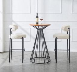 Nordlys Set Of 2 Metal White Bouclé Bar Stools Modern Design Style Dining Room - thumbnail 8