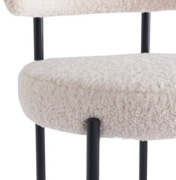 Nordlys Set Of 2 Metal White Bouclé Bar Stools Modern Design Style Dining Room - thumbnail 5