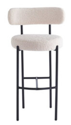Nordlys Set Of 2 Metal White Bouclé Bar Stools Modern Design Style Dining Room - thumbnail 7
