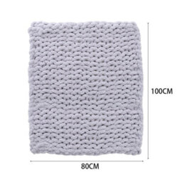Living And Home Grey Knitted Chenille Decorative Fuzzy Blanket Lightweight Throw Blankets For Bed 1000mm(L) - thumbnail 6