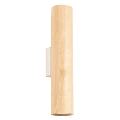 Luminosa Lighting Luminosa Lino Up & Down Wall Lamp Natural Wood, White 2X Gu10 - image 1