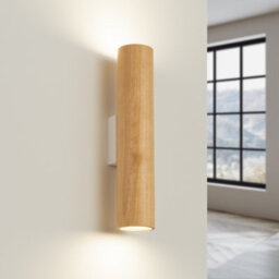 Luminosa Lighting Luminosa Lino Up & Down Wall Lamp Natural Wood, White 2X Gu10 - thumbnail 3