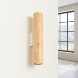 Luminosa Lighting Luminosa Lino Up & Down Wall Lamp Natural Wood, White 2X Gu10 - thumbnail 2