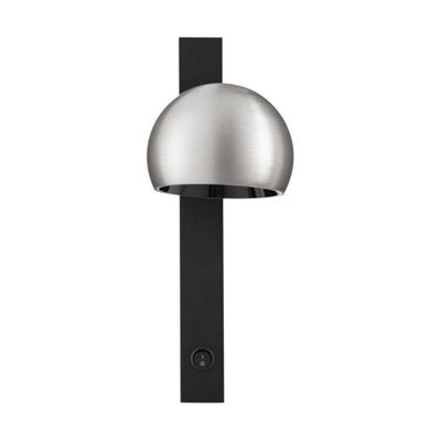 Luminosa Lighting Luminosa Lusa Reading Wall Light Foggy Nickel, Black Led 10W 644Lm 3000K Switch On/off - image 1
