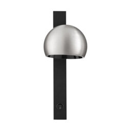 Luminosa Lighting Luminosa Lusa Reading Wall Light Foggy Nickel, Black Led 10W 644Lm 3000K Switch On/off - thumbnail 1