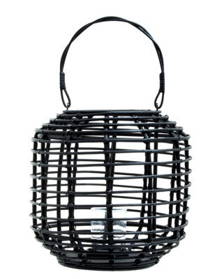 Orsina Contemporary Black Candle Holder, Sustainable Rounded Candle Holder, Stylish Large Candlestick Holder - image 1