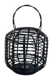 Orsina Contemporary Black Candle Holder, Sustainable Rounded Candle Holder, Stylish Large Candlestick Holder - thumbnail 2