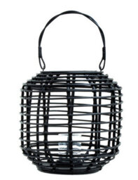 Orsina Contemporary Black Candle Holder, Sustainable Rounded Candle Holder, Stylish Large Candlestick Holder - thumbnail 1