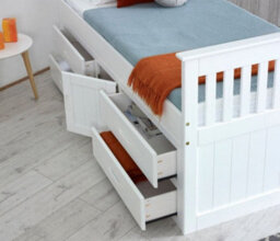 Captains White Wooden Storage Bed Frame - 3Ft Single - thumbnail 4