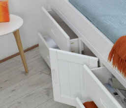 Captains White Wooden Storage Bed Frame - 3Ft Single - thumbnail 6
