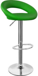 Lamboro Sorrento Kitchen Bar Stool, Chrome Footrest, Height Adjustable Swivel Gas Lift, Home Bar & Breakfast Faux-Leather Barstool, Green