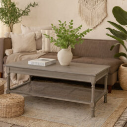 Wyld Haus Laurelbrook Rectangular Coffee Table With Rattan Shelf 1200mm - thumbnail 2