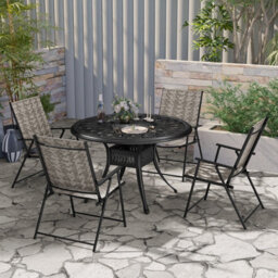 Costway Set Of 2 Patio Folding Chairs Outdoor Wicker Dining Chairs With Armrests - thumbnail 4