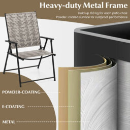 Costway Set Of 2 Patio Folding Chairs Outdoor Wicker Dining Chairs With Armrests - thumbnail 6