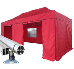 Crocodile Trading 3M X 6M Extreme 40 Commercial Instant Shelter Pop Up Gazebos Frame, Canopy & Sides - Red