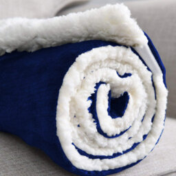 Ameha Sherpa Fleece Blanket Bed Throws For Sofas Large Soft Thick Fluffy Reversible Winter Warm Navy Double Size 150X200Cm - thumbnail 9