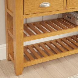 The Furniture Market Cheshire Oak Large Console Table With Three Drawers - thumbnail 5