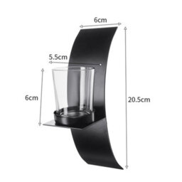 Living And Home 2Pcs Modern Wall Mounted Candle Holders Tea Light Brackets With Glass Cups - thumbnail 8