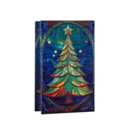 Samuel Alexander 21Cm Battery Operated Double Sided Stained Glass Christmas Tree Decoration With Leds - thumbnail 8