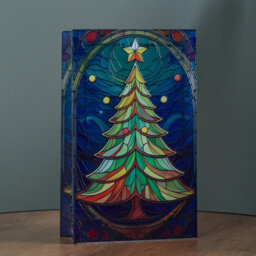 Samuel Alexander 21Cm Battery Operated Double Sided Stained Glass Christmas Tree Decoration With Leds - thumbnail 4