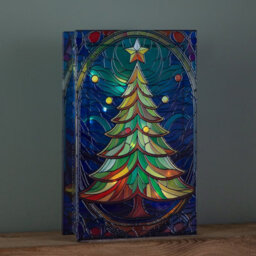 Samuel Alexander 21Cm Battery Operated Double Sided Stained Glass Christmas Tree Decoration With Leds - thumbnail 1