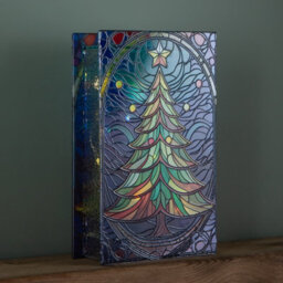 Samuel Alexander 21Cm Battery Operated Double Sided Stained Glass Christmas Tree Decoration With Leds - thumbnail 3