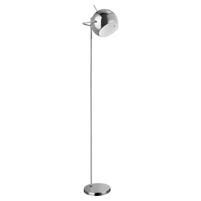 Orsina Durable Chrome & White Dome Floor Lamp, Tall Standing Lamp With Adjustable Head, Modern Chrome Floor Light - image 1
