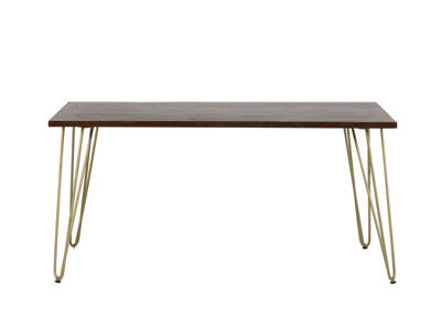 Buttercup Farm Dark Gold Dining Table - Solid Mango Wood - L85 X W160 X H76 Cm - image 1