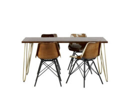 Buttercup Farm Dark Gold Dining Table - Solid Mango Wood - L85 X W160 X H76 Cm - thumbnail 5