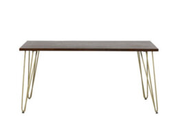 Buttercup Farm Dark Gold Dining Table - Solid Mango Wood - L85 X W160 X H76 Cm - thumbnail 1