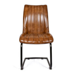 Real Genuine Leather Kitchen Dining Chair Tan Brown 91Cm High X 48Cm Wide X 61Cm Deep Only Legs To Attach - thumbnail 2