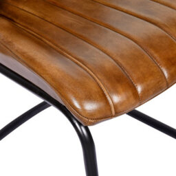 Real Genuine Leather Kitchen Dining Chair Tan Brown 91Cm High X 48Cm Wide X 61Cm Deep Only Legs To Attach - thumbnail 5