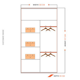 Sliding Wardrobes 4 u LTD Sliding Wardrobes 4U Simona Double Mirror Sliding Door Wardrobe In 5 Colors - Walnut(W)120Cm (H)217Cm - thumbnail 3