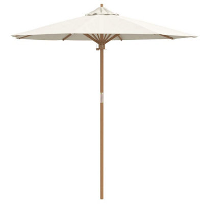 Berkfield Modern Garden Parasol Cream White 217 X 217 X 230 Cm Bamboo