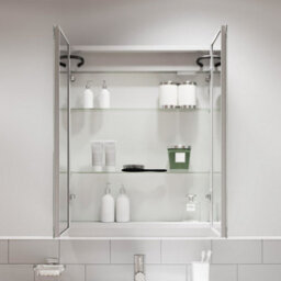 Affine Modern Bathroom Mirror Cabinet Led Illuminated Wall Mounted Ip44 800 X 700mm - thumbnail 5