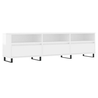 Berkfield Sturdy Tv Cabinet High Gloss White 150X30X44.5 Cm Engineered Wood - image 1